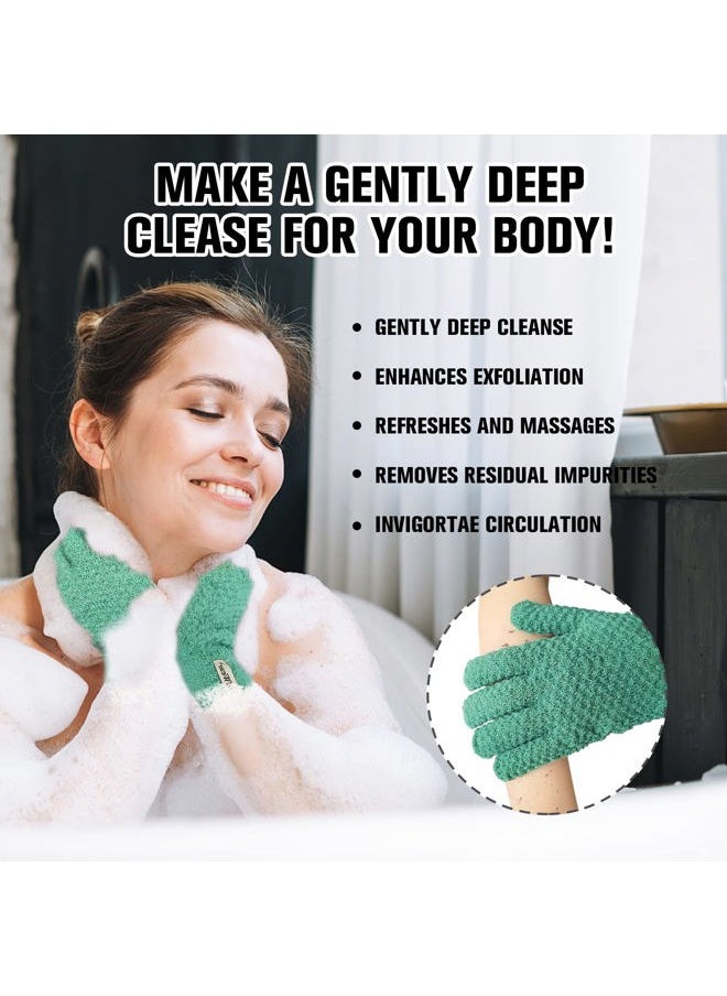 Oulac Exfoliating Recycled Yarn Eco-Friendly Bath Gloves for Shower, Spa, Massage and Body Scrubs, Dead Skin Cell Remover, Ingrown Hair, Scratching, Gloves with Hanging Loop (1 Pair Heavy Glove)  - Image 4
