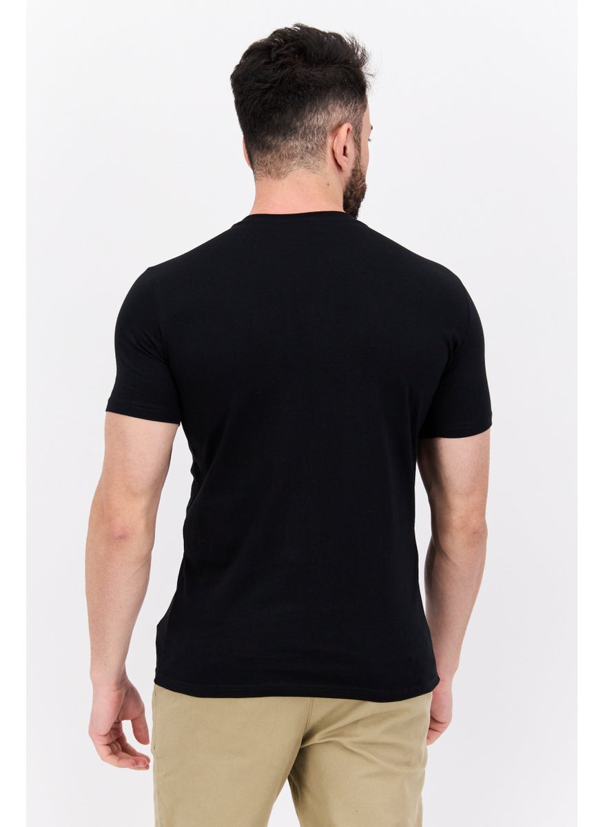 ELVIS Men Crew Neck Short Sleeves Graphic Printed T-Shirt,  Black  - Image 3