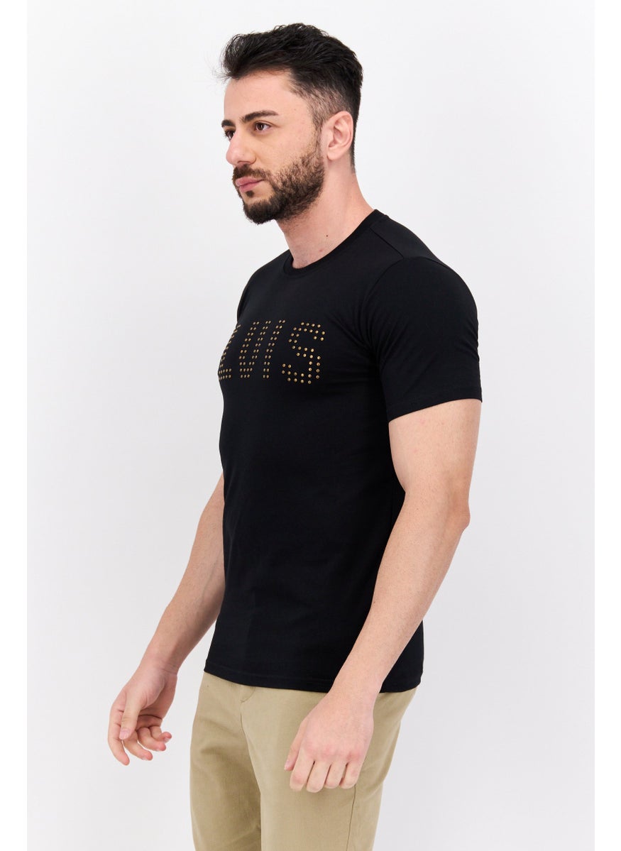 ELVIS Men Crew Neck Short Sleeves Graphic Printed T-Shirt,  Black  - Image 2