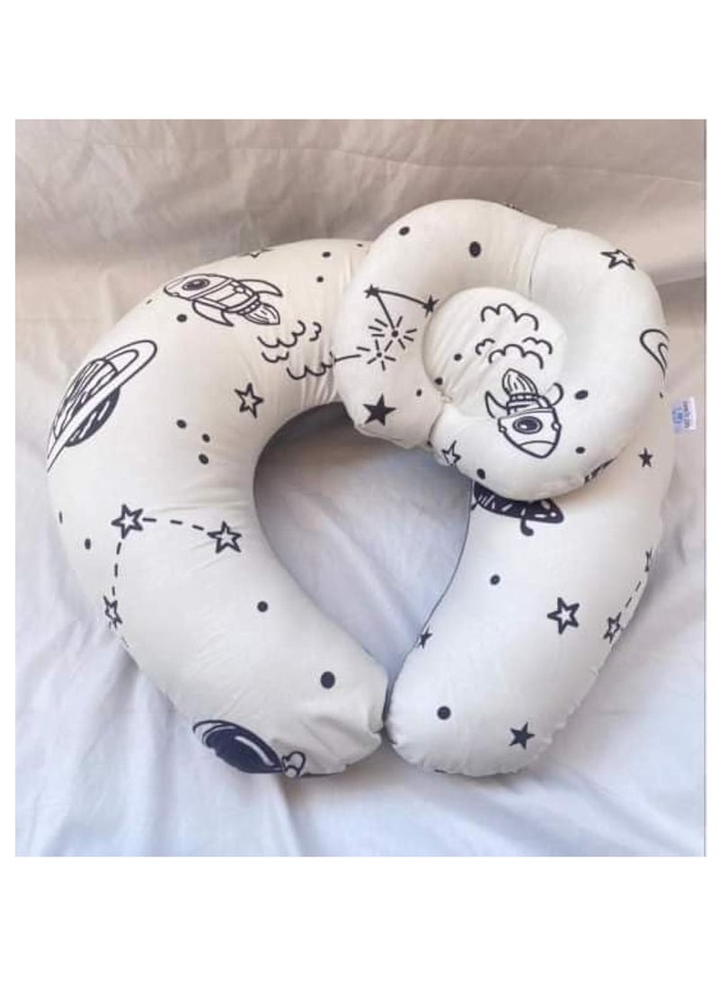 Generic Breastfeeding pillow for newborns, natural position, machine washable, supports the baby and is comfortable for the mother’s position and a sleeping pillow (multiple shapes and colors)  - Image 1