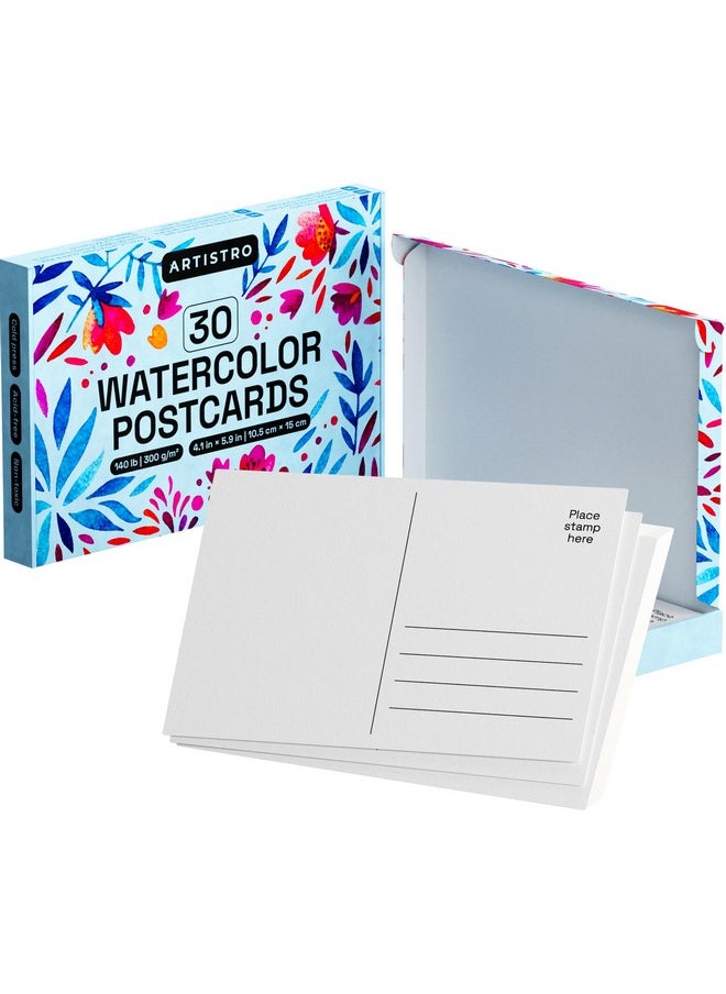 ARTISTRO - 30 Watercolor Postcards 4X6 Inches Heavyweight Paper Cards 140Lb (300Gsm) Blank Postcards For Mailing Diy Thank You Card Greetings Cards Christmas Invitations Birthday And More - Image 1