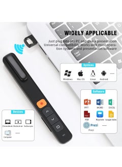 Generic Wireless Presenter Remote Wireless Presentation Clicker Type C & USB A 2 in 1 Laser Pointer Volume Control PowerPoint Presentations For Cats Mac Office Computer PPT  - Image 3