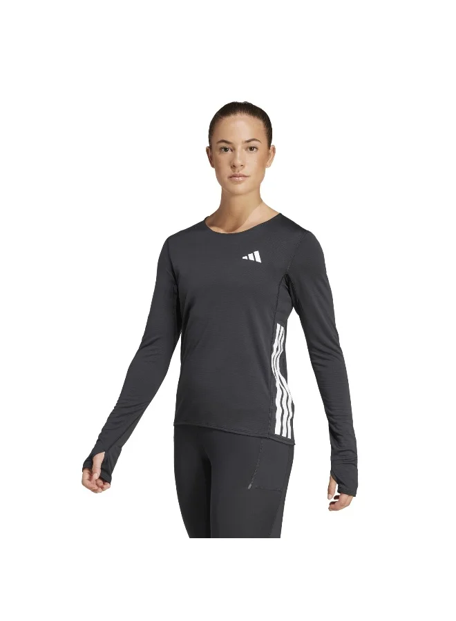 Adidas Adidas Adizero L Tee W Black T-Shirt (Long Sleeve) T-Shirts For Women