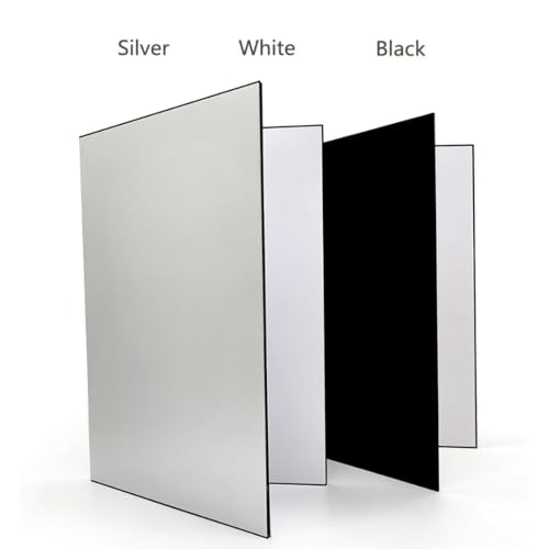 SMILEDRIVE® 3-in-1 Photography Reflector Board – Foldable Light Diffuser for Product Photography, Camera Reflector Panel for Still Life & Tabletop Shoots – 42 x 30 cm Black, White & Silver Reflectors - Image 2
