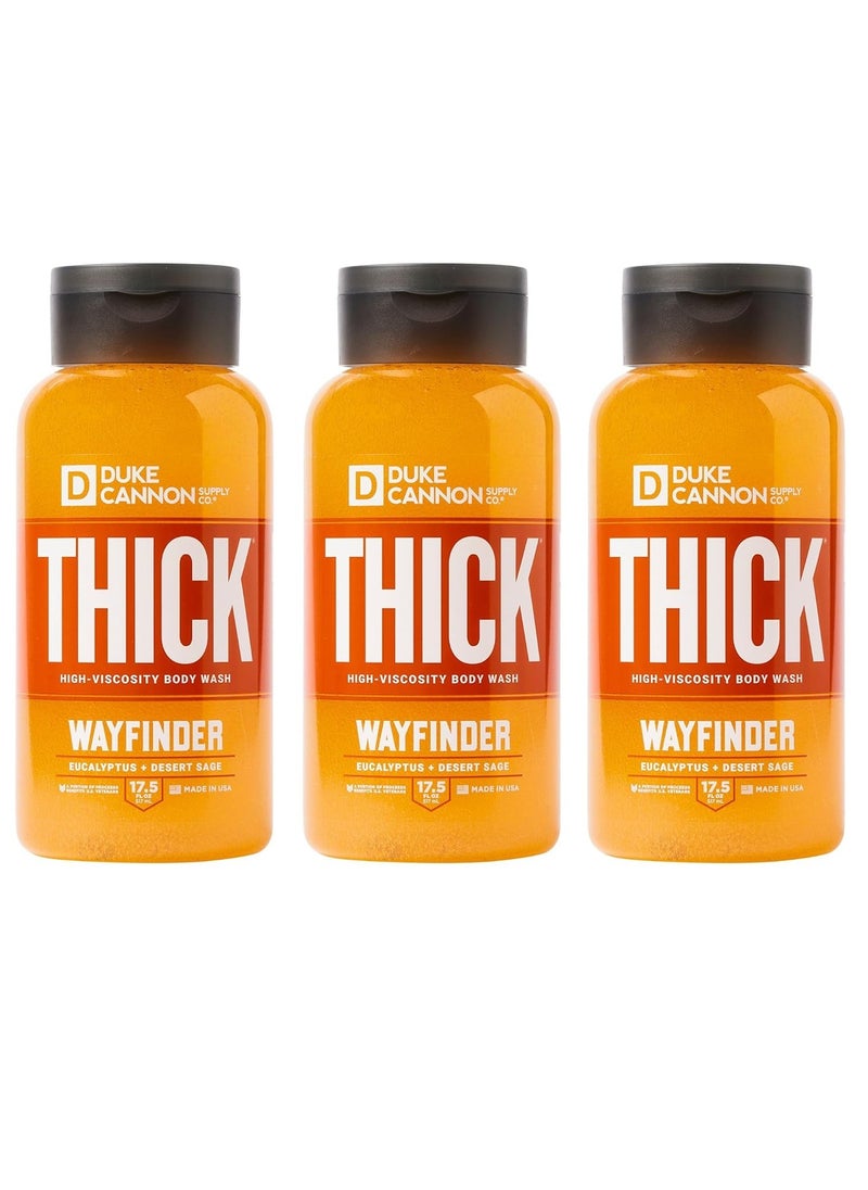 Duke Cannon Supply Co. Duke Cannon Thick High Viscosity Body Wash - Wayfinder - Eucalyptus & Desert Sage Scent, 3X Thicker, Mineral-Enriched, Sulfate-Free, 17.5 oz (3-Pack) 