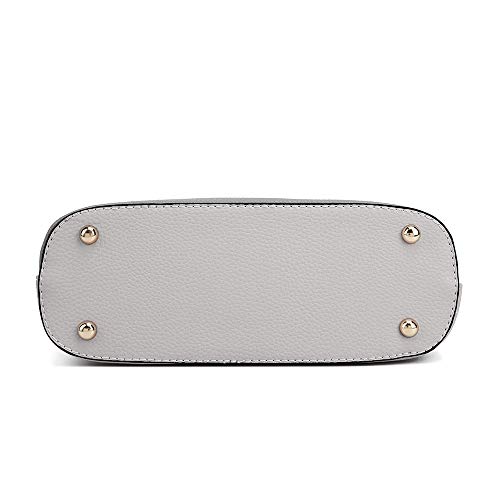 SG SUGU Lunar Lightweight Medium Dome Crossbody Bag Shoulder Bag with Double Tassels | Zipper Pocket | Adjustable Strap|Gray/Dark Gray - Image 5