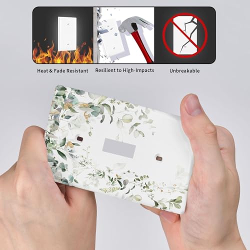 Giinly Green Leaves Watercolor Light Switch Cover Plates Decorative Single Toggle Wall Plate, 1 Gang Lightswitch Cover - Image 4