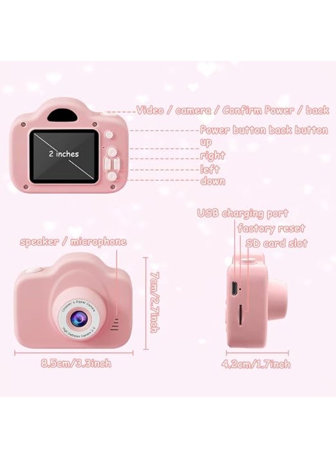 Kids Digital Camera with 1080P HD Video Recording, 2 Inch Eye Protection Display, 32GB Memory Card, Photo Camera for Children - Image 4