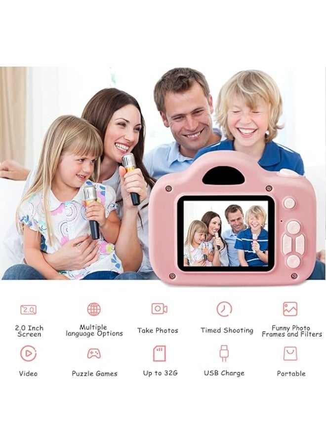 Kids Digital Camera with 1080P HD Video Recording, 2 Inch Eye Protection Display, 32GB Memory Card, Photo Camera for Children - Image 5