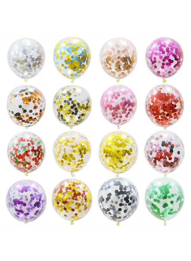 120 Premium 12 Inch Paillette Balloons Mixed Silvery Magenta Set With Pump - Image 3