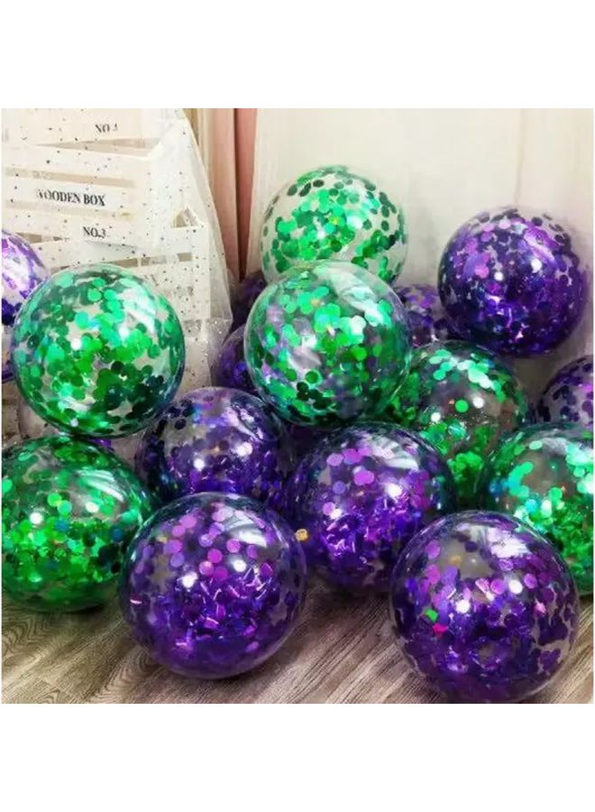 120 Premium 12 Inch Paillette Balloons Mixed Silvery Magenta Set With Pump - Image 2