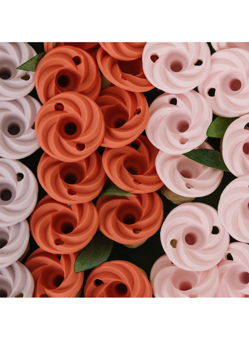 Doddle & Co. Baby Pacifier, Natural Shape, 100% Silicone - Holland Pop Pacifier (3m+) - Peach/Navy - Image 4