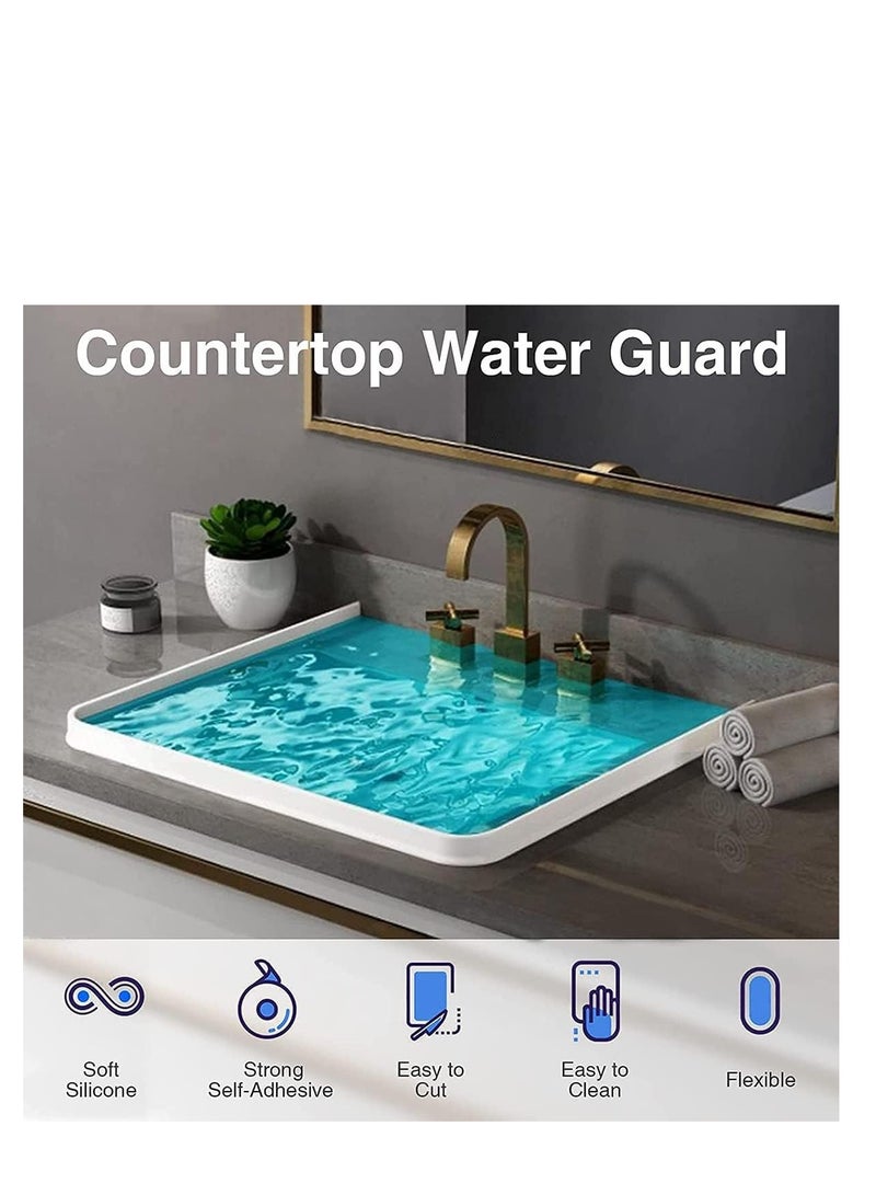 سيوسي Collapsible Threshold Water Dam Self-Adhesive Shower Barrier Bathroom And Kitchen Water Stopper Home Water Retention System Waterproof Water Flow Block Seal Strip 1.4M - Image 2