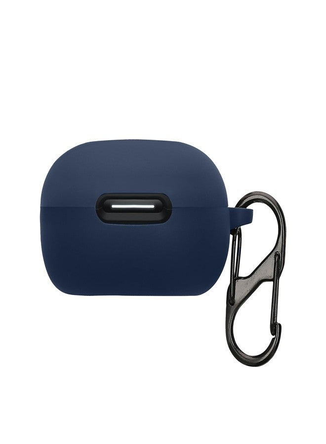 kwmobile Silicone Cover Compatible with Anker soundcore P40i - Case Cover Stick-On Skin with Clip - Dark Blue - Image 1