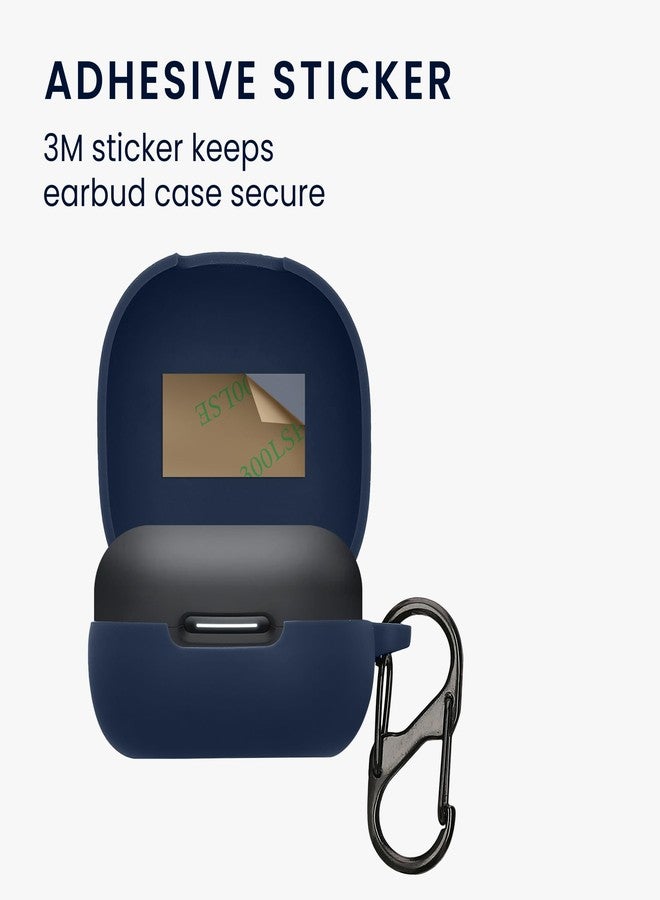 kwmobile Silicone Cover Compatible with Anker soundcore P40i - Case Cover Stick-On Skin with Clip - Dark Blue - Image 3