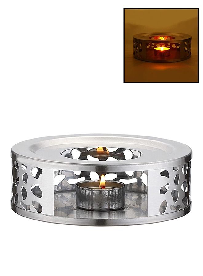 HOMESTAR Stainless Steel Teapot Warmer, Metal Heater with Tealight Holder Base, Coffee Tea Warmer for Glass Ceramic and Other Heatproof Dish - Image 1