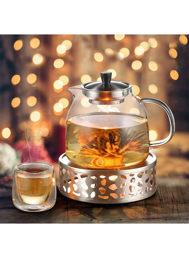 HOMESTAR Stainless Steel Teapot Warmer, Metal Heater with Tealight Holder Base, Coffee Tea Warmer for Glass Ceramic and Other Heatproof Dish - Image 4