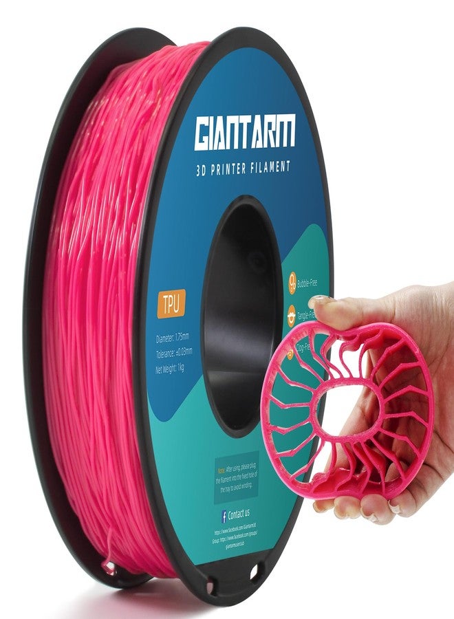 GIANTARM TPU Filament 1.75mm 1Kg(2.2lbs), Pink Filament TPU, 95A Flexible 3D Printer Filament with High Elasticity, ±0.03mm Accuracy, Neatly Wound & Moistureproof, Non-Clogging,TPU Pink - Image 1