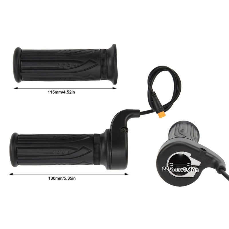JackCao EBike Throttle Grip, Electric Bicycle Scooter Full Twist Throttle Ebike Handlebar with Waterproof Joint Scooter Speed Throttle Handle for Electric Bicycle (22.2mm/0.87in) - Image 4