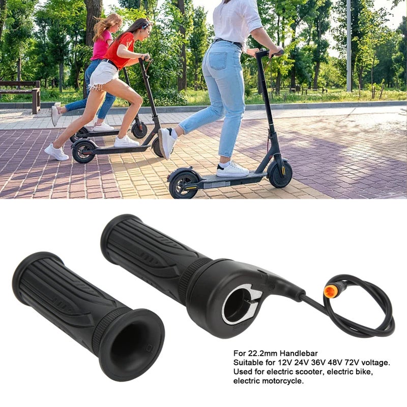 JackCao EBike Throttle Grip, Electric Bicycle Scooter Full Twist Throttle Ebike Handlebar with Waterproof Joint Scooter Speed Throttle Handle for Electric Bicycle (22.2mm/0.87in) - Image 5