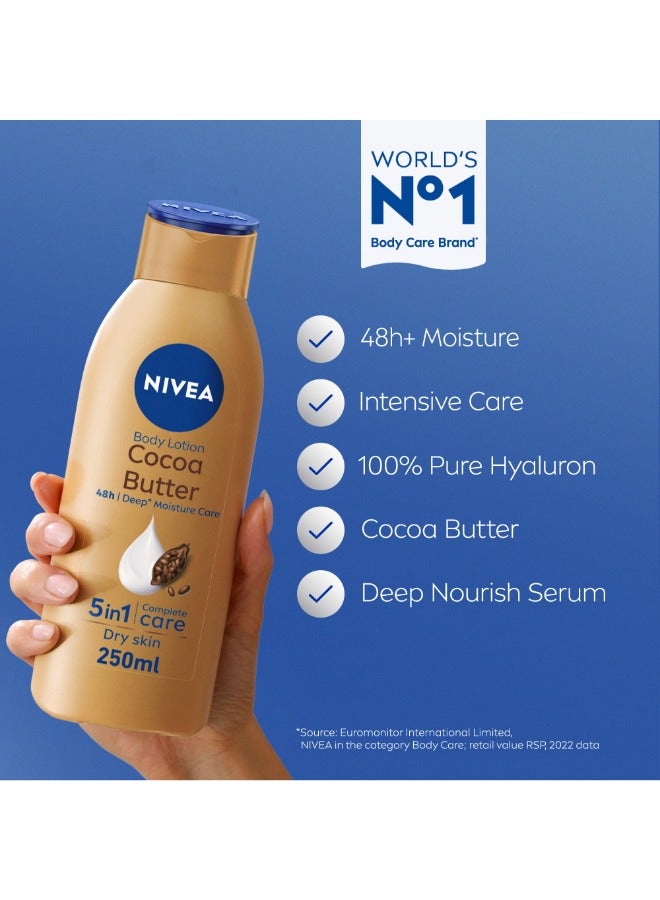 Nivea Body Lotion Moisturizer Cocoa Butter Vitamin E Pack of 3 - Image 2