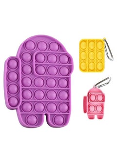 FunBlast FunBlast Pop it Toy for Kids, Pack of 3 Unit - Robot with 2 Keychain Pop it Fidget Toy for Kids, Real Silicone Pop it Games for Kids (Multicolor) (FB-3)  - Image 1