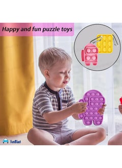 FunBlast FunBlast Pop it Toy for Kids, Pack of 3 Unit - Robot with 2 Keychain Pop it Fidget Toy for Kids, Real Silicone Pop it Games for Kids (Multicolor) (FB-3)  - Image 2