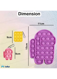 FunBlast FunBlast Pop it Toy for Kids, Pack of 3 Unit - Robot with 2 Keychain Pop it Fidget Toy for Kids, Real Silicone Pop it Games for Kids (Multicolor) (FB-3)  - Image 3