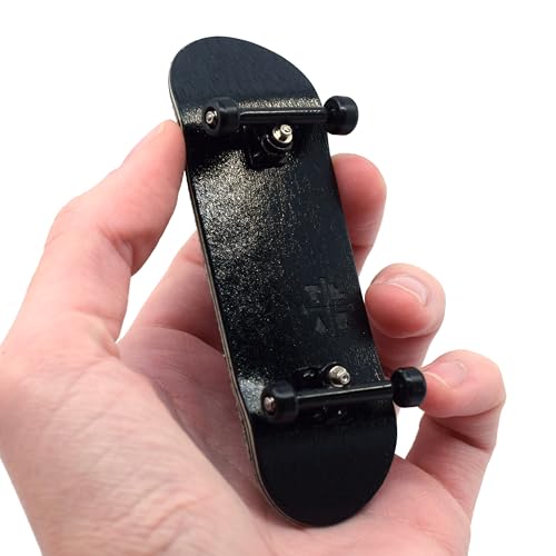 Teak Tuning 32mm Pro Fingerboard Complete  Fully Assembled with Pro Level Components  Pro Shaped Wooden Deck 32x97mm UltraSpin Bearing Wheels Prodigy Gen2 Trucks  All Blacks - Image 1