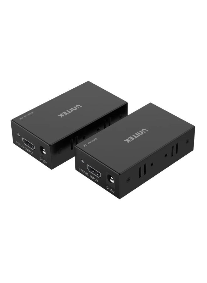 UNITEK موسع HDMI عبر الإيثرنت – 4K@30Hz حتى 60م عبر كابل Cat6، توصيل وتشغيل، للتلفاز، الشاشة والبروجيكتور، مؤشر LED، قابس بريطاني - Image 1