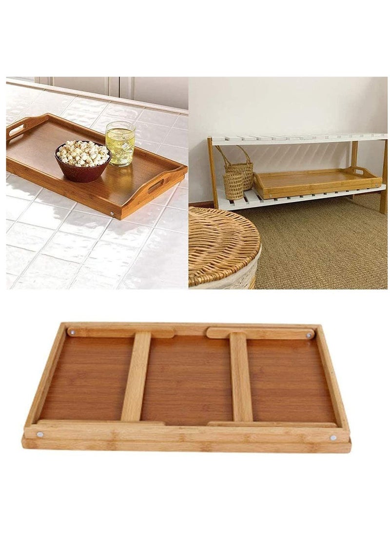 PACIFIC - Large Bamboo Wood Breakfast Tray, Water-Resistant, 35×30cm with Foldable Legs - Image 1