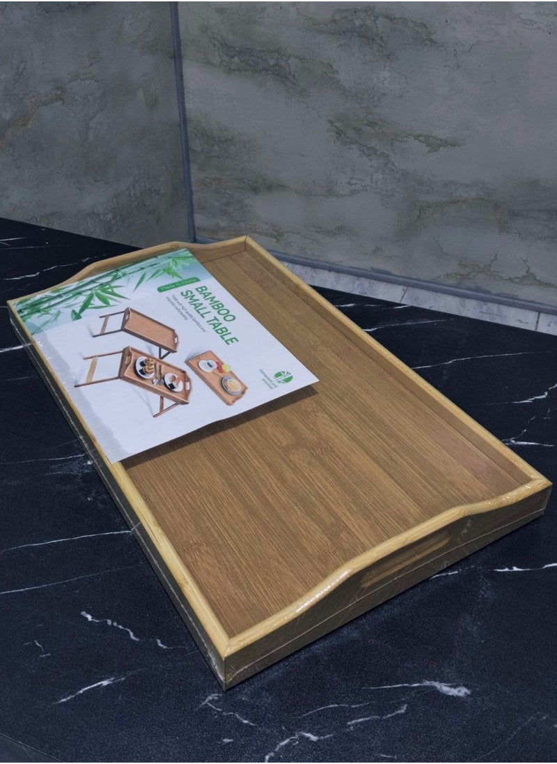PACIFIC - Large Bamboo Wood Breakfast Tray, Water-Resistant, 35×30cm with Foldable Legs - Image 1