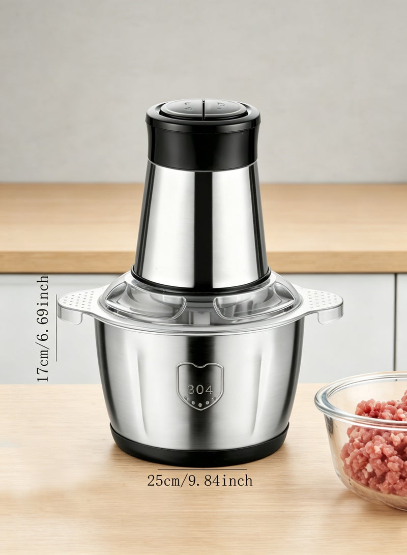 AETHER Multi-Purpose Electric Meat And Vegetable Grinder, 800W Power, Large 5L Stainless Steel Bowl, Two-Speed Control, Six Sharp Blades, Secure Lock Safety Design – Perfect For Mincing Meat, Chopping Vegetables, Fruits, Nuts, And Preparing Sauces - Image 2