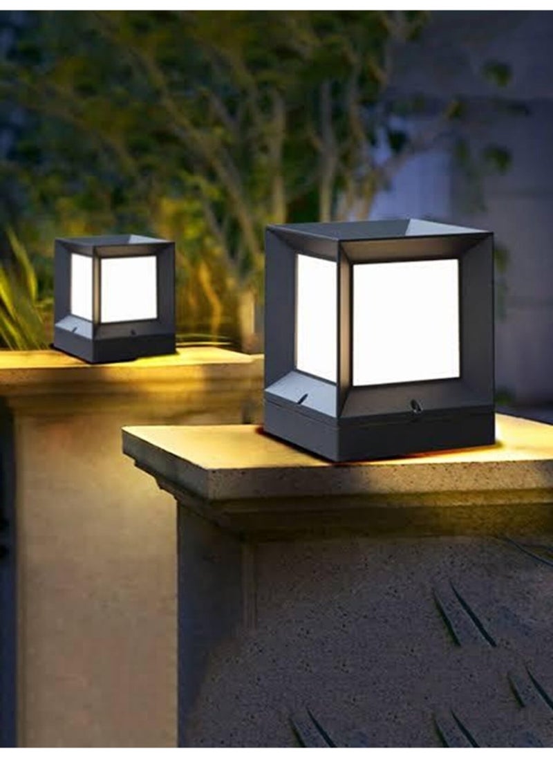 Full Reyon - Full Rayon Anthracite Color Square Cube Garden Lighting Fixture, Counter Top Sconce - Image 1