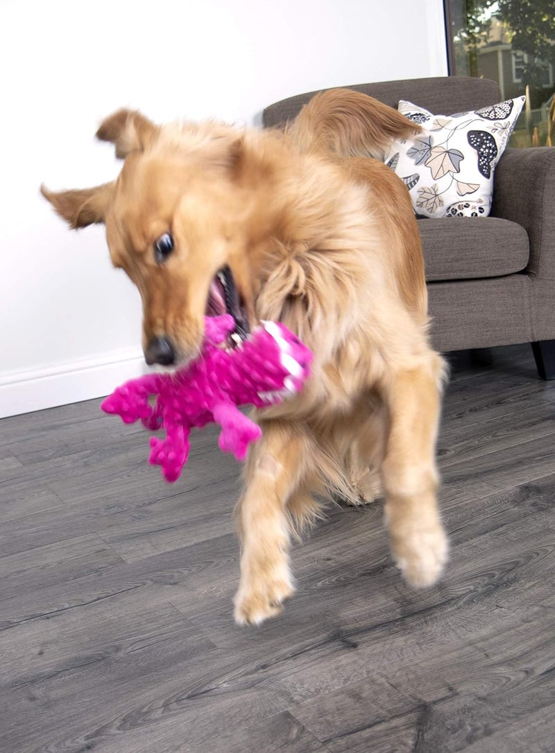 Gators With Chew Guard Technology Tough Plush Dog Toy, Pink, Large - Image 5