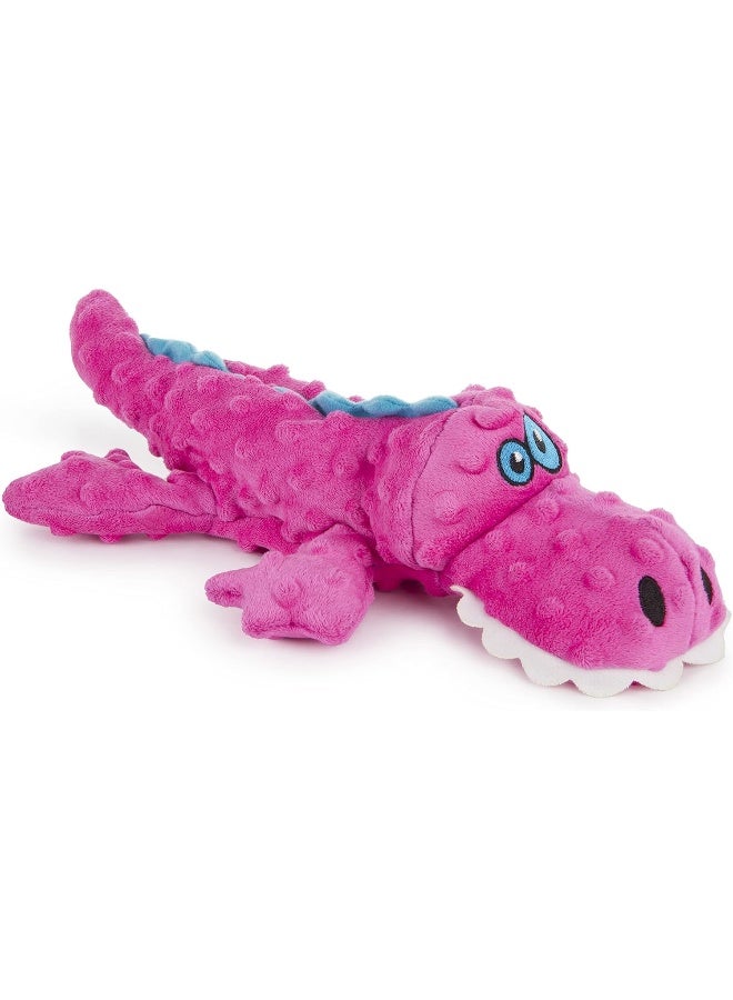 Gators With Chew Guard Technology Tough Plush Dog Toy, Pink, Large - Image 1