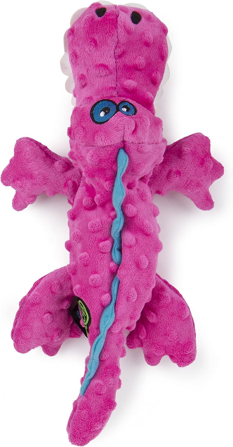 Gators With Chew Guard Technology Tough Plush Dog Toy, Pink, Large - Image 4