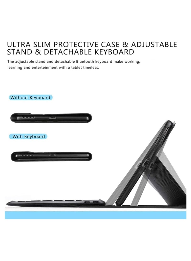 Arabic and English Keyboard Case Compatible OnePlus Pad 2 12.1-inch 2024, Leather Tablet Case with Wireless Detachable Bluetooth Backlit Touchpad Keyboard - Image 5