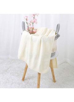 Arabest Baby Blanket Knitted, 100% Cotton Knitted Cellular Toddler Blankets, Baby Nursery and Stroller Blanket for Newborn Boys and Girls (80x100cm, Off white)  - Image 5