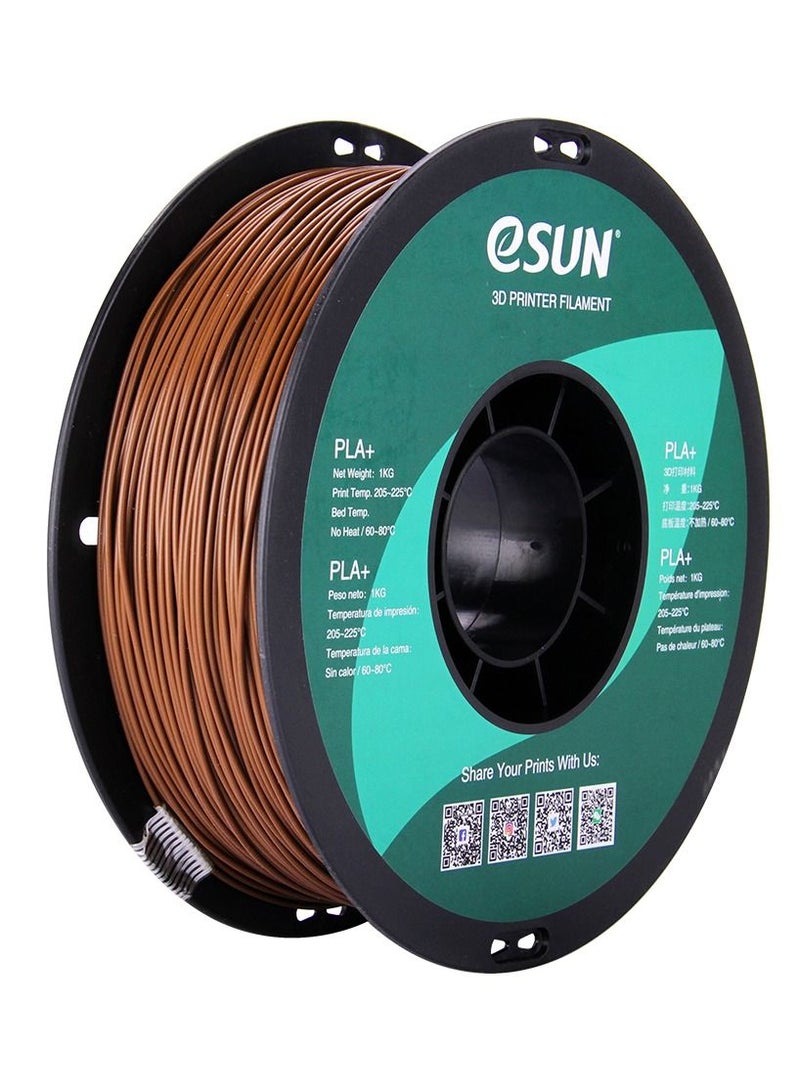 Esun 3D Printer Filament PLA+ 1.75 mm Dimensional Accuracy +/- 0.05 mm 1 Kg (2.2 lbs) Spool 3D Printing Material for 3D Printers – Brown - Image 1