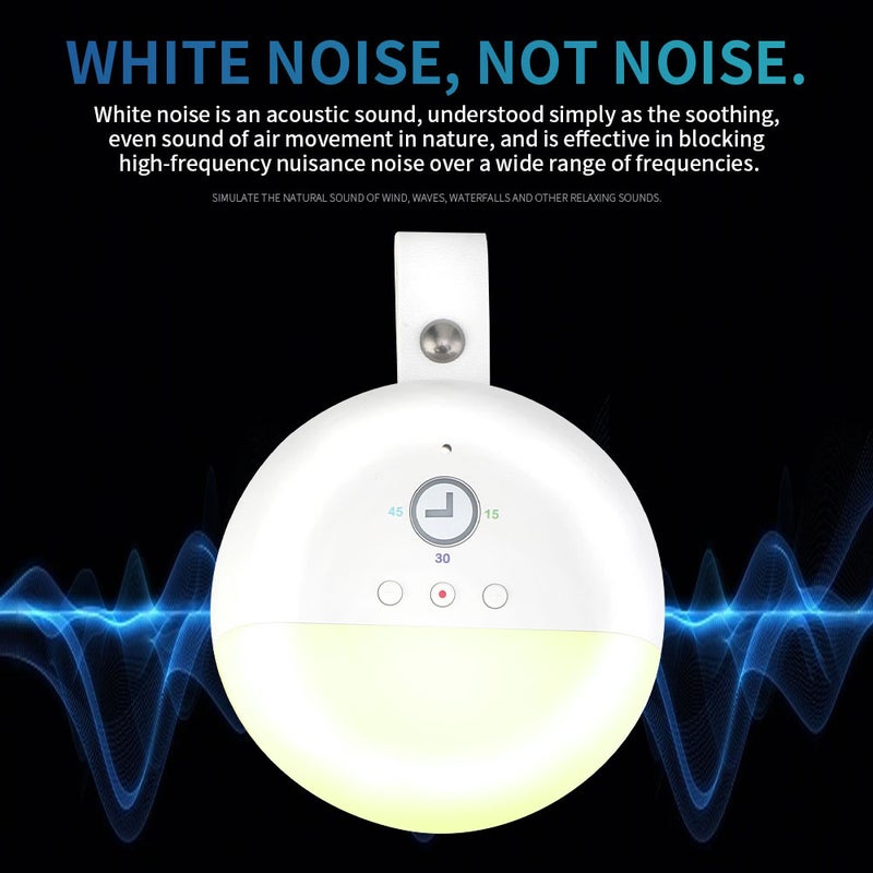 White Noise Sleep Machine with Night Light 3 Timers Portable Sleep Aid Machine Noise Canceling for Home Office Travel Hotel Adults Baby White Noise Machine Sleep Trainer - Image 4