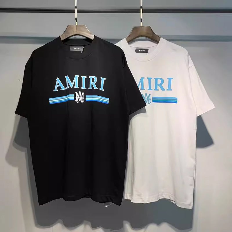 Real S 2024 Digital High-Definition Printing Amiri Letter Pattern Youth Cotton Short Sleeve T-Shirt - Image 4