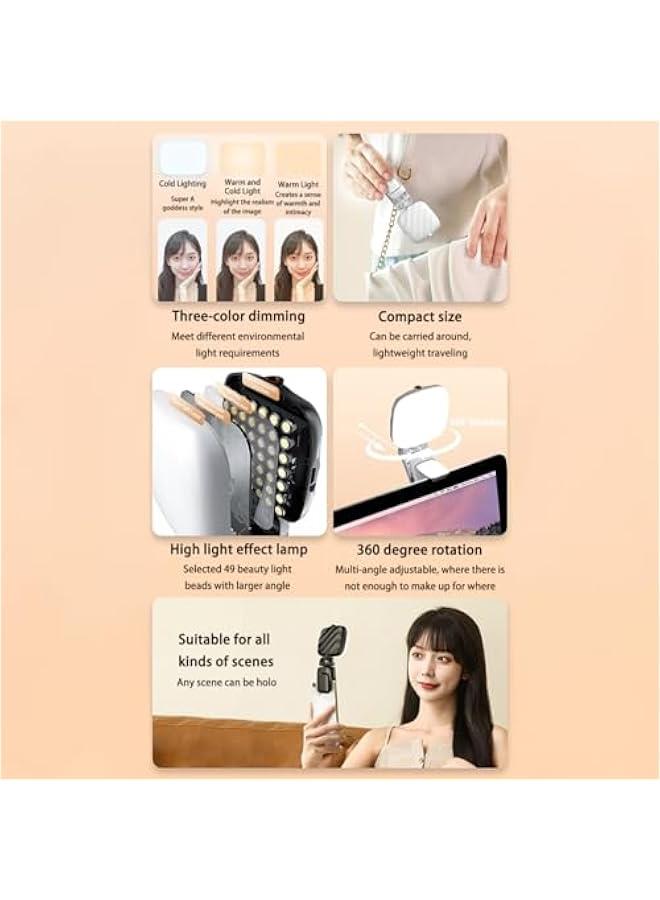 MOXO Selfie Light Ph Light with 3 Lighting Mode/10 Brightness Level 360° Rotatable Ph Ring Light with USB Port Portable Video Light for iPh iPad Laptop Makeup (Black)  - Image 3