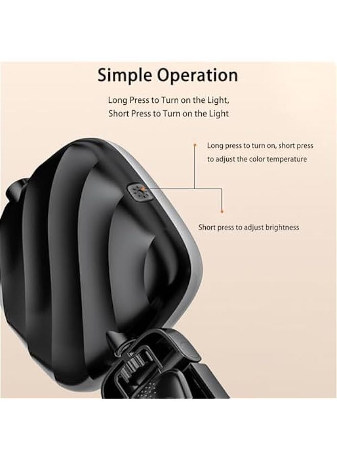 MOXO Selfie Light Ph Light with 3 Lighting Mode/10 Brightness Level 360° Rotatable Ph Ring Light with USB Port Portable Video Light for iPh iPad Laptop Makeup (Black)  - Image 5