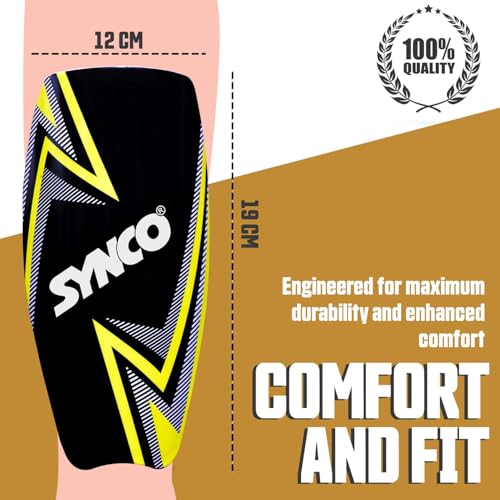 Synco Bolt Shin Guard | Slipin Shin Pads For Football Training & Matches | Extra Protection and Comfort | For Youth and Adults | Soccer, Hockey Protection Gear | Durable, Lightweight & Comfortable Fit - Image 4