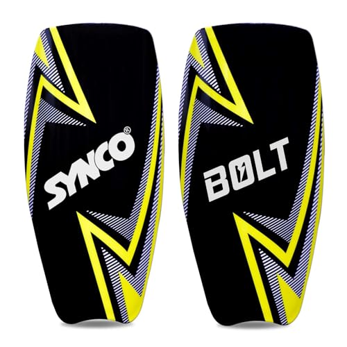 Synco Bolt Shin Guard | Slipin Shin Pads For Football Training & Matches | Extra Protection and Comfort | For Youth and Adults | Soccer, Hockey Protection Gear | Durable, Lightweight & Comfortable Fit - Image 1