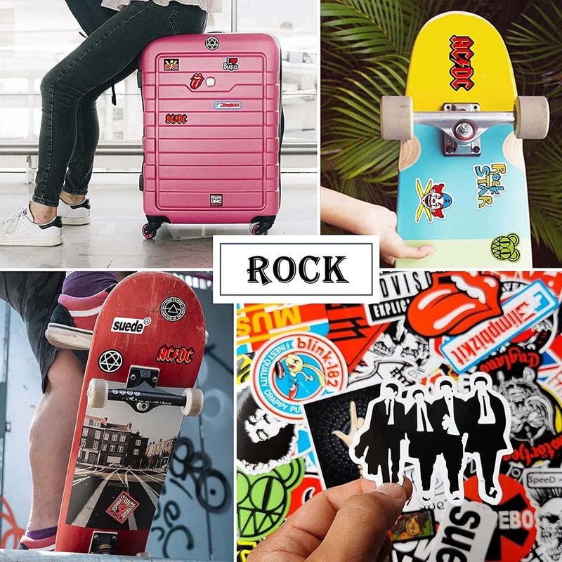 PQLQ Pack of 100 Rock Band Punk Stickers, Classic Rock Sticker Pack for Adults Cool Metal Punk Music Stickers for Guitar Laptop Skateboard (ROCK1) Bulk storage easy optimized build - Image 5