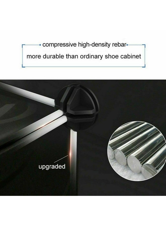 Zemic DIY Shoe Storage Cabinet, Plastic Shoe Rack Organiser to 30 Pair Shoes, Foldable Shoe Storage with Shelves and Door for All Kinds of Shoes, Books, Toys and Clothing (12-Shelf, White) - Image 4