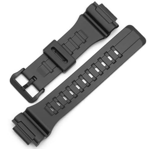 DBLACK ''CDS17'' 18mm Resin Watch Strap (Black) // Compatible With ''CASIO'' W-735H, W-736H, AQ-S810W, AEQ-110W & AEQ-110BW Model Watches Only (Matte Black) - Image 1