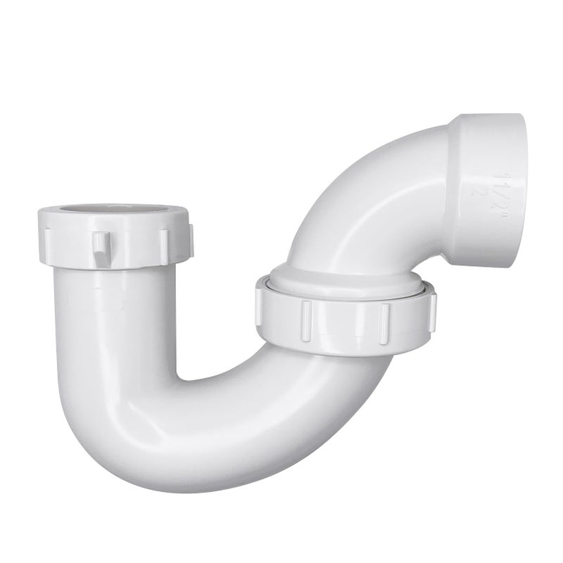 DONWAER 112 Inches PVC DWV PTrap Drain Pipe with Union for bathroom sink White - Image 2
